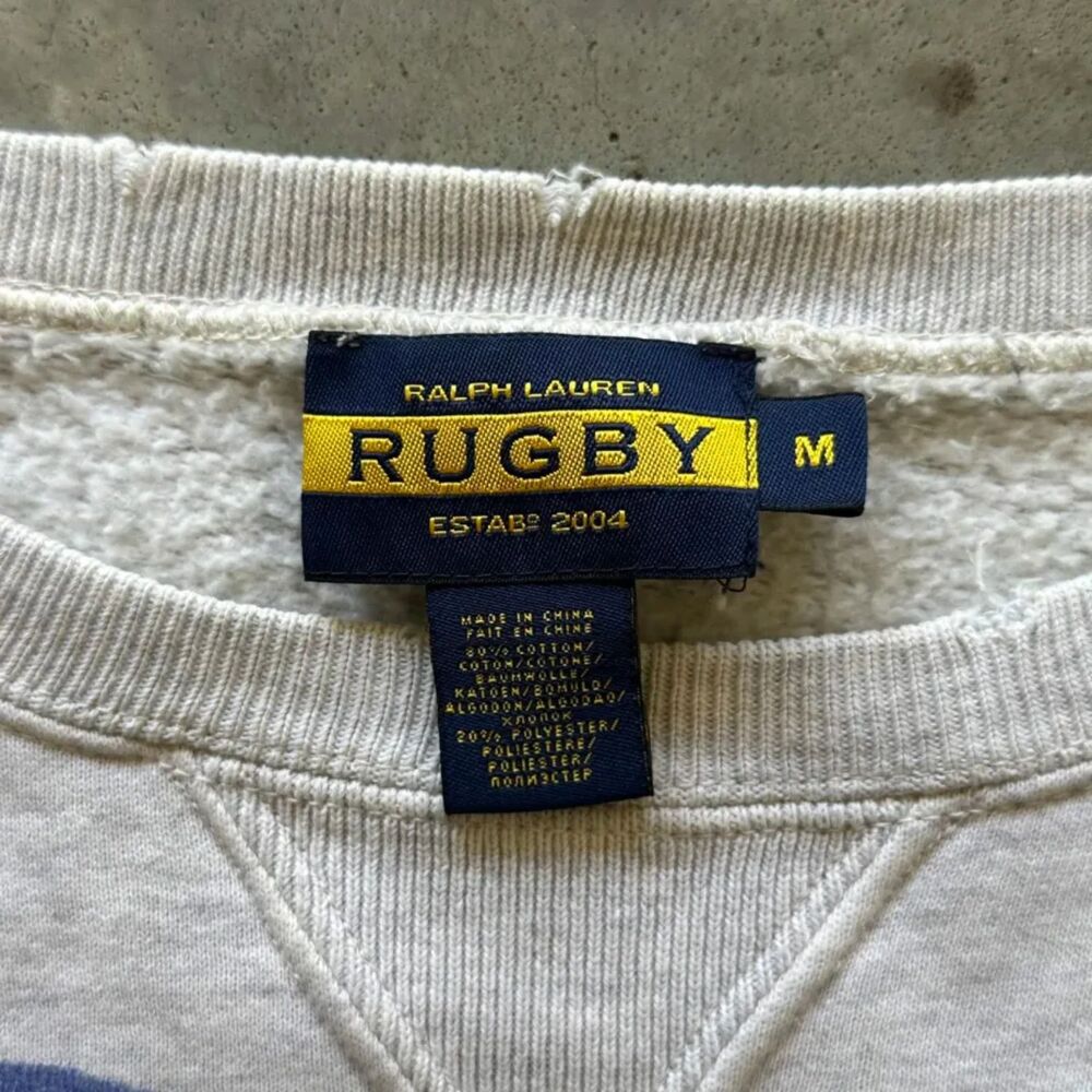 Vintage Ralph Lauren Rugby R Script Logo Sweatshirt Size Medium - Picture 3 of 6